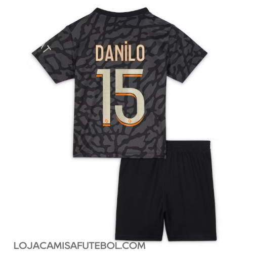 Camisa de Futebol Paris Saint-Germain Danilo Pereira #15 Equipamento Alternativo Infantil 2023-24 Manga Curta (+ Calças curtas)